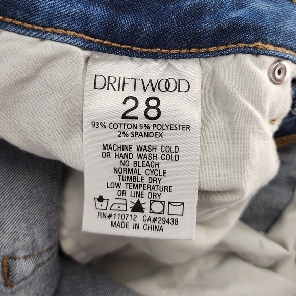Driftwood Roxy Kick Flare Jeans Cropped Ankle Raw Hem 28 - Picture 12 of 12